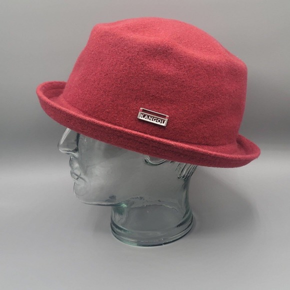 Kangol Mens Wool Mowbray Red Velvet Hat Size Medium RN# 68438 Pork Pie Hat Clean - Picture 3 of 12